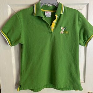 Disney Store Exclusive Green Polo Shirt with Tinkerbell  Tink  Embroidery